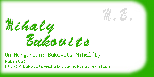 mihaly bukovits business card